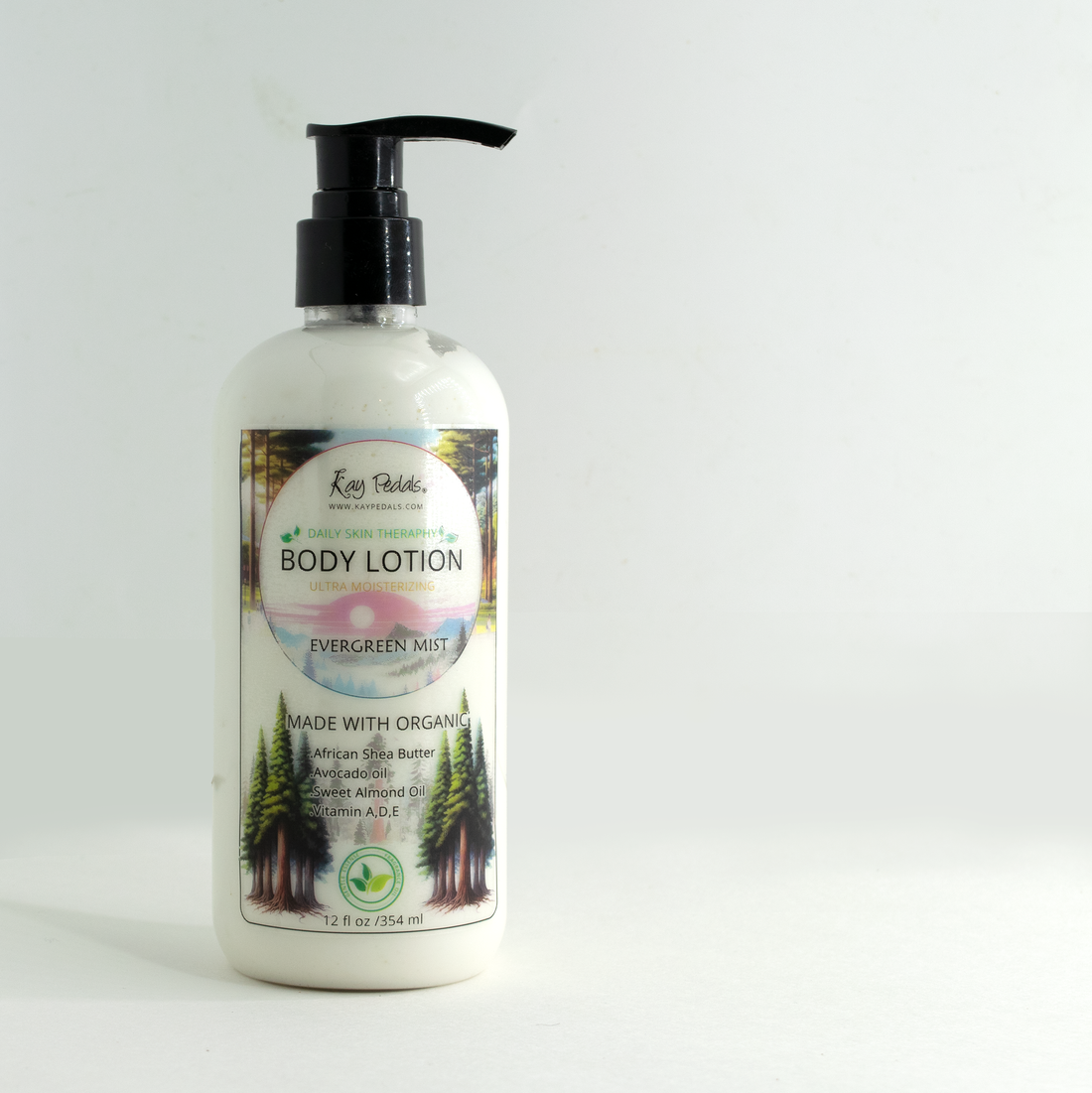 Evergreen Mist Natural Body Lotion Made With Sensitive Skin Fragrance Oil  | Organic Unrefined African Shea Butter | Organic Sweet Almond Oil | Organic Avocado Oil