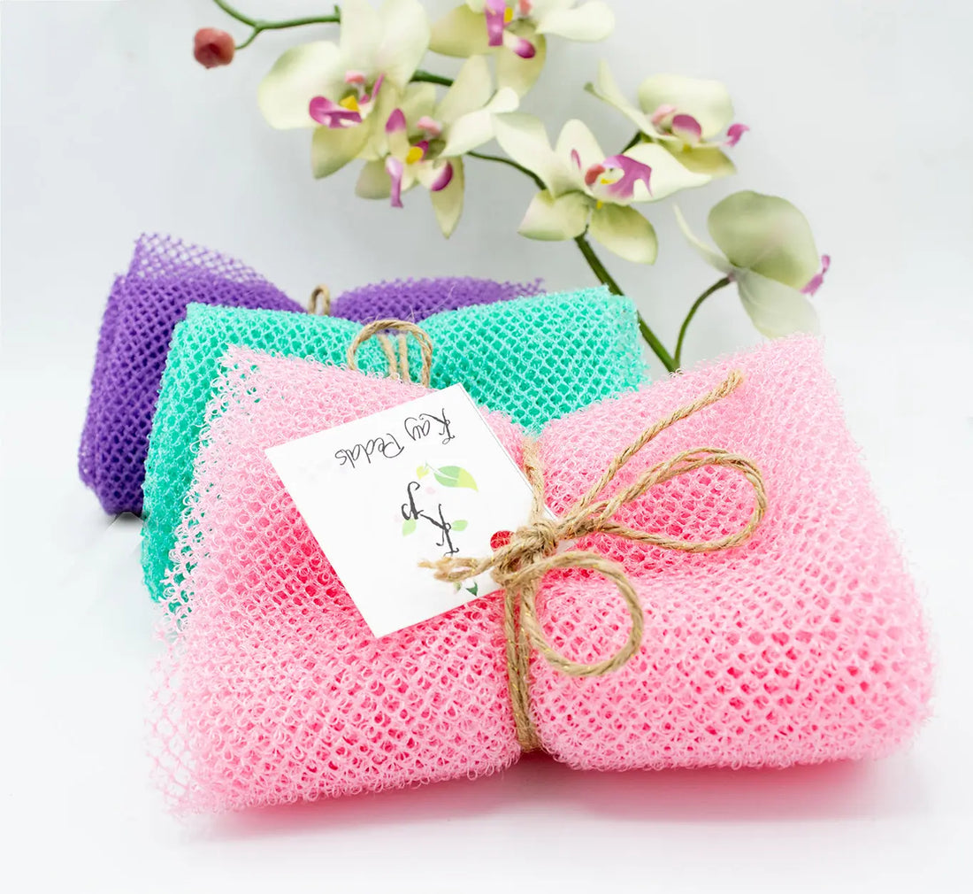 Kay Pedals  Mesh Sponge Exfoliating Back Scrub Long Shower Net Sponge