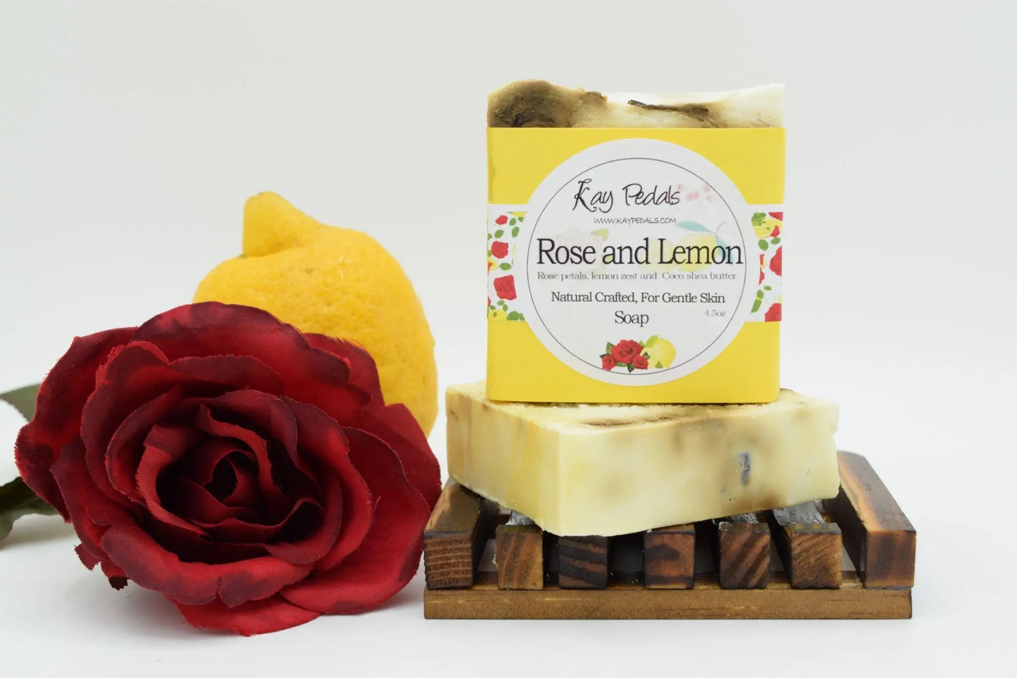Rose and Lemon Natural Crafted Bar Soap 4.5oz