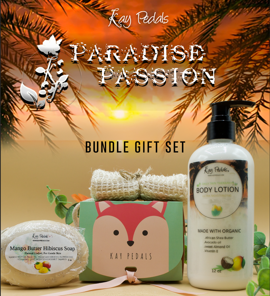 Paradise Passion Best Bundle Natural Skincare Gift Set Kay Pedals