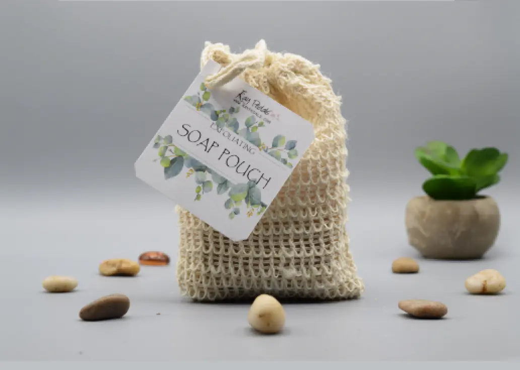 Soap Saver Bag |  Exfoliator Soap Saver Pouch for Large Soap Bars or Leftover Soap Bits | A Drawstring Soap Saver Show