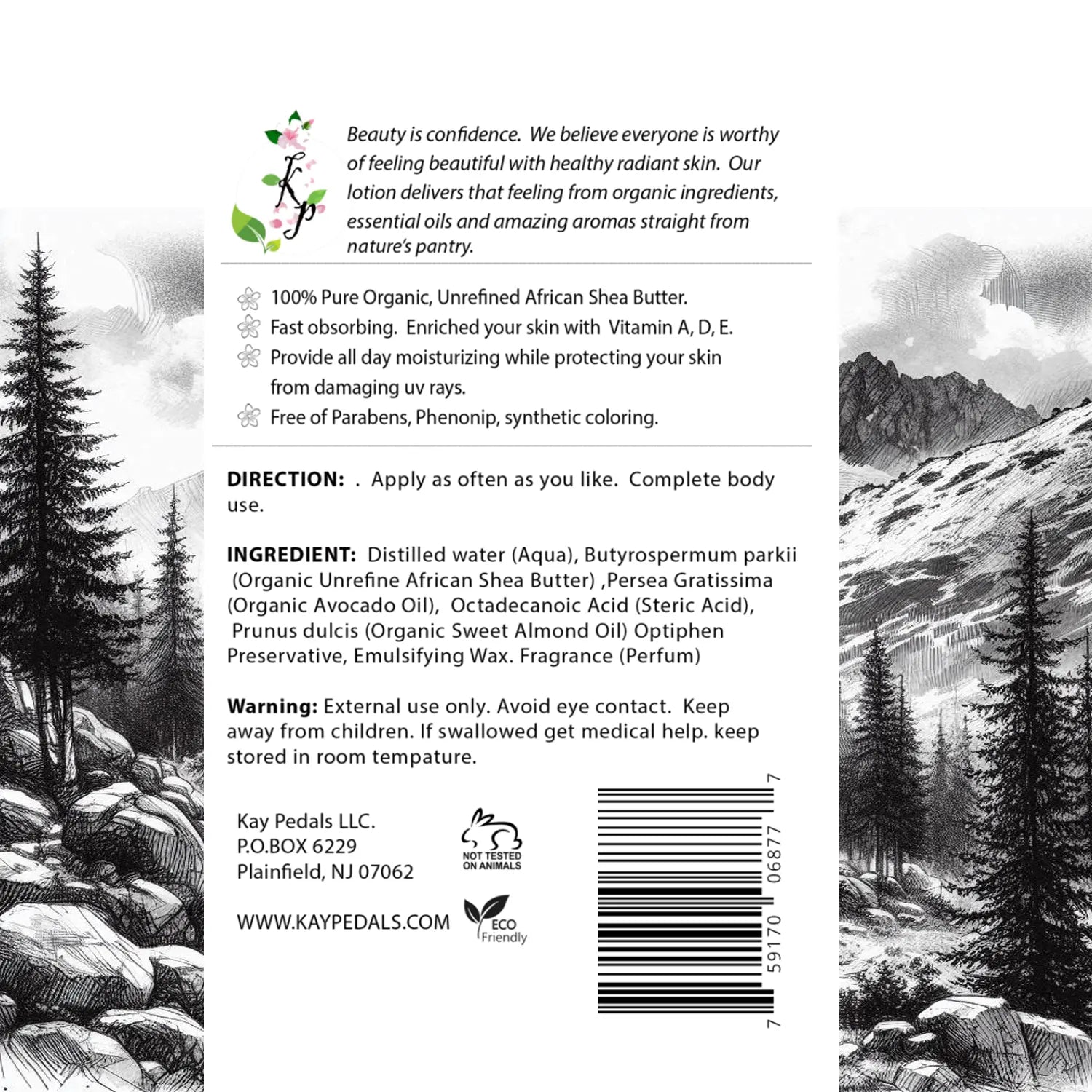 Timber Spring Body Lotion | Organic Body Cream | Shea Butter Lotion | Scented Lotion | Almond Body Lotion Kay Pedals