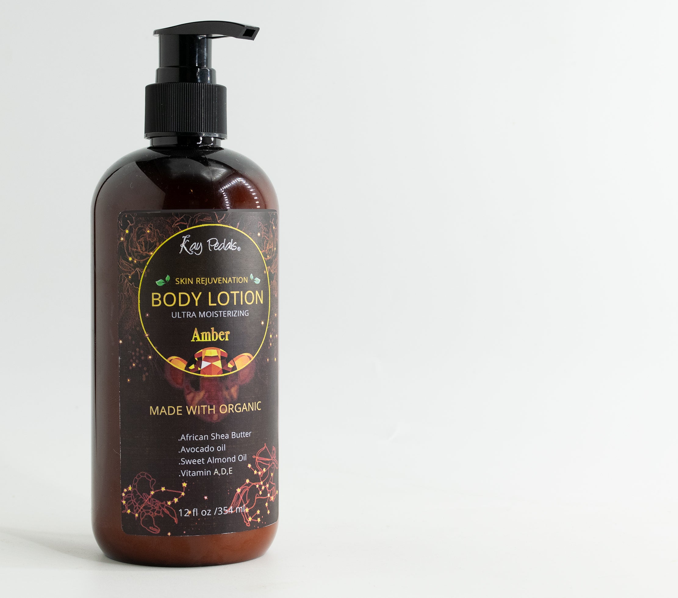 Amber Body Lotion | Organic Body Cream | Shea Butter Lotion | Scented Lotion | Almond Body Lotion | Fragrance Lotion Kay Pedals