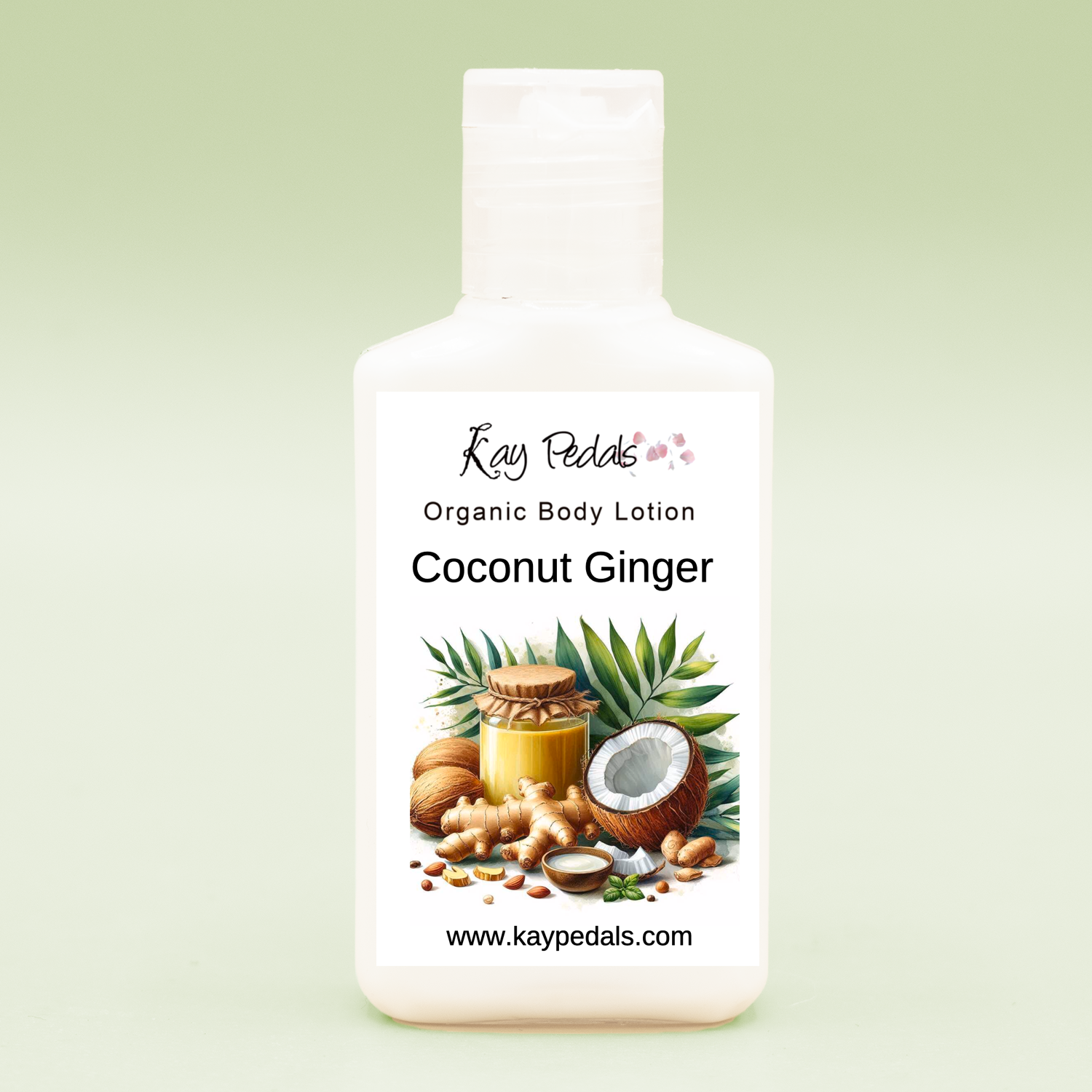Ginger Coconut Natural Body Lotion Made With Sensitive Skin Fragrance Oil | Organic Unrefined African Shea Butter | Organic Sweet Almond Oil | Organic Avocado Oil |