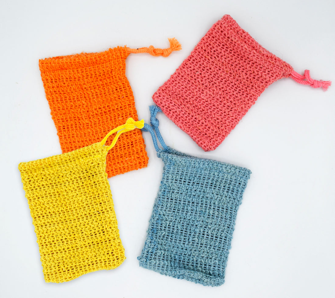 Soap Saver Bag |  Exfoliator Soap Saver Pouch for Large Soap Bars or Leftover Soap Bits | A Drawstring Soap Saver Show Kay Pedals