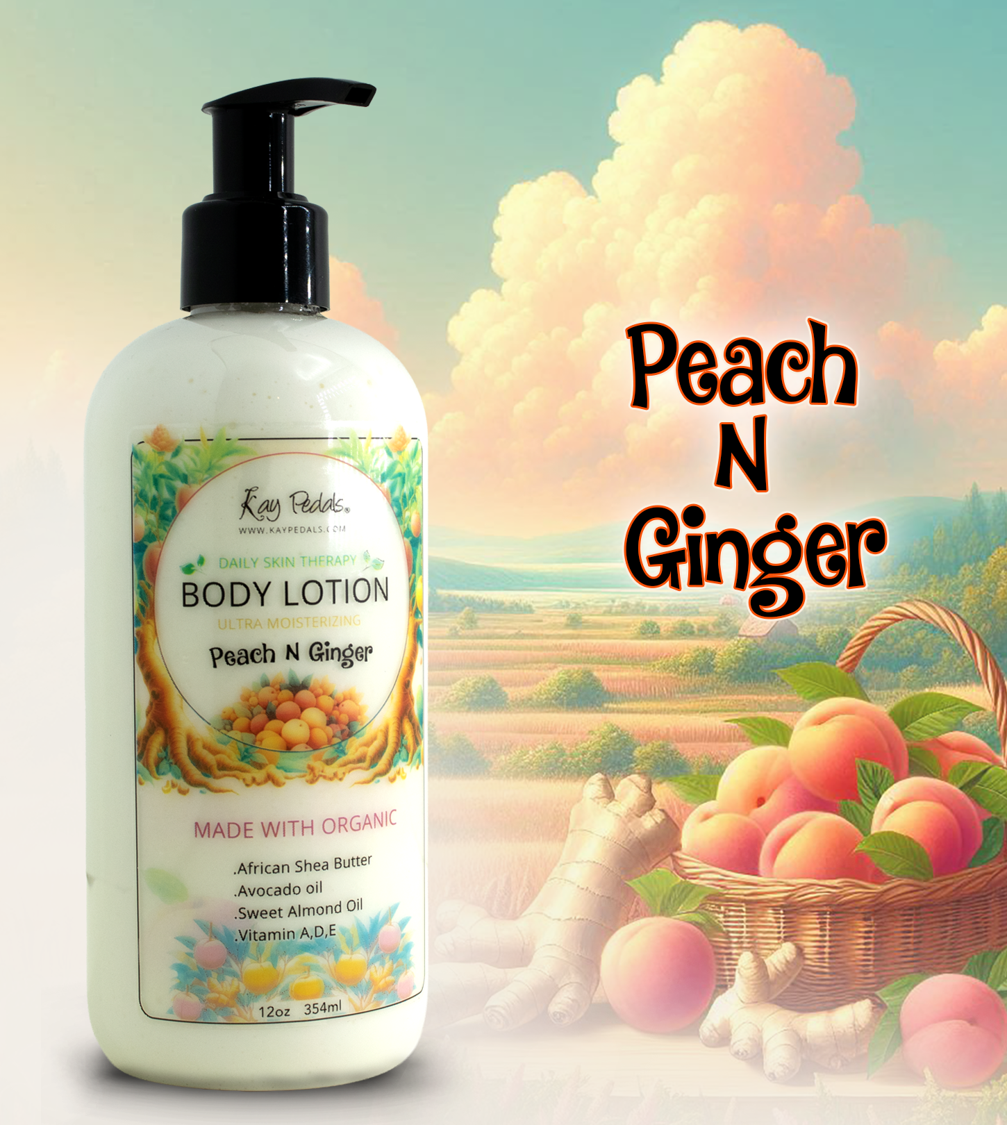 Ginger Peach Organic Body Lotion 12oz