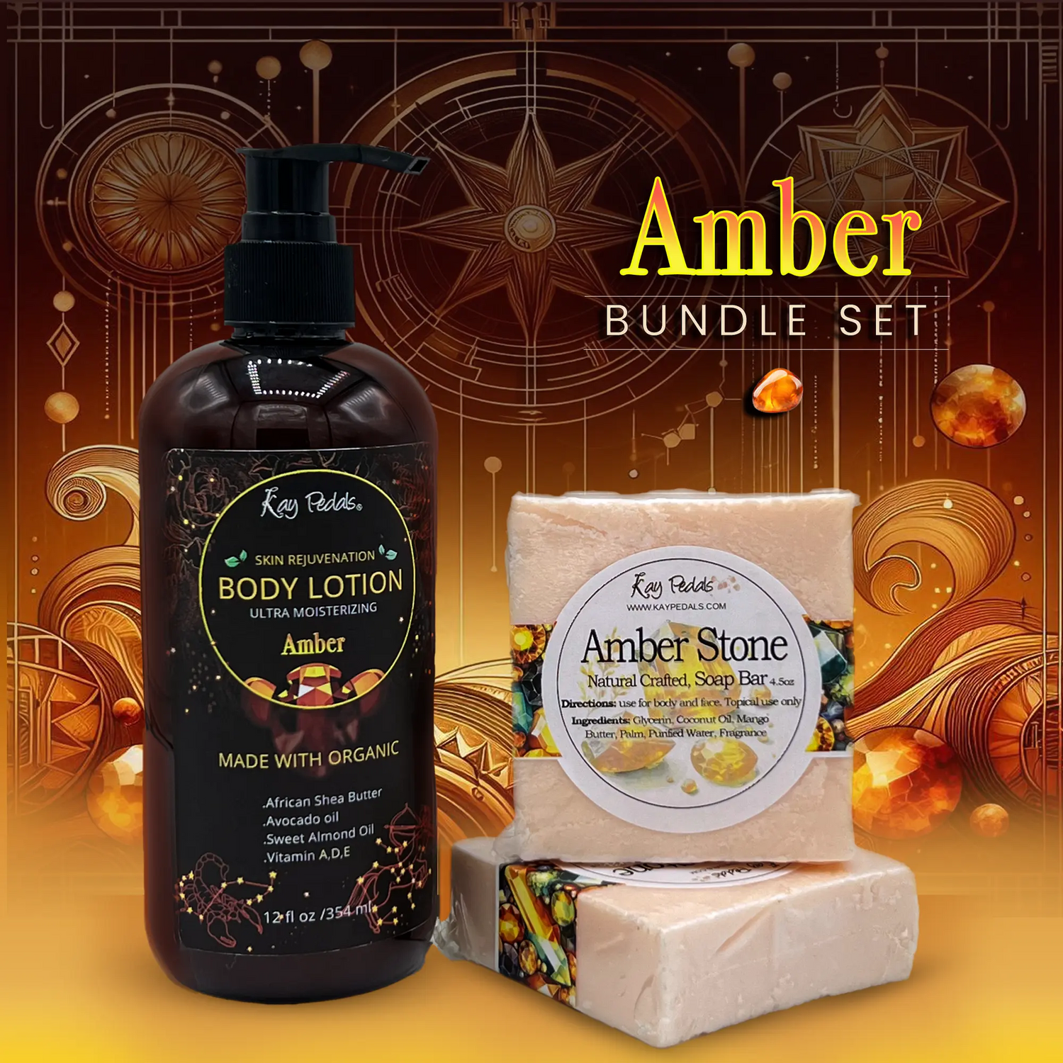 Amber Stone Skincare Bundle Gift Set Kay Pedals