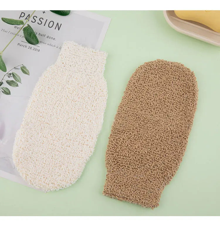 Bamboo Fiber Exfoliating Scrub Fine Anti-Skid Soft Feel Eco-Friendly Cleaning Skin Bath Gloves Exfoliating