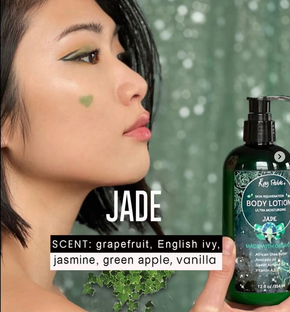 Jade Organic Body Lotion | Organic Body Cream | Shea Butter Lotion |  Almond Body Lotion | Fragrance Lotion Kay Pedals