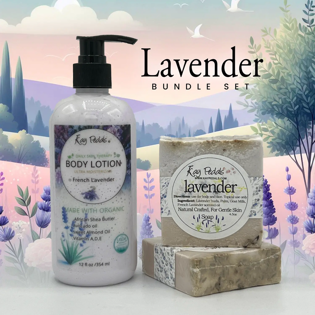 Lavender Bundle Skin care Gift Set Kay Pedals