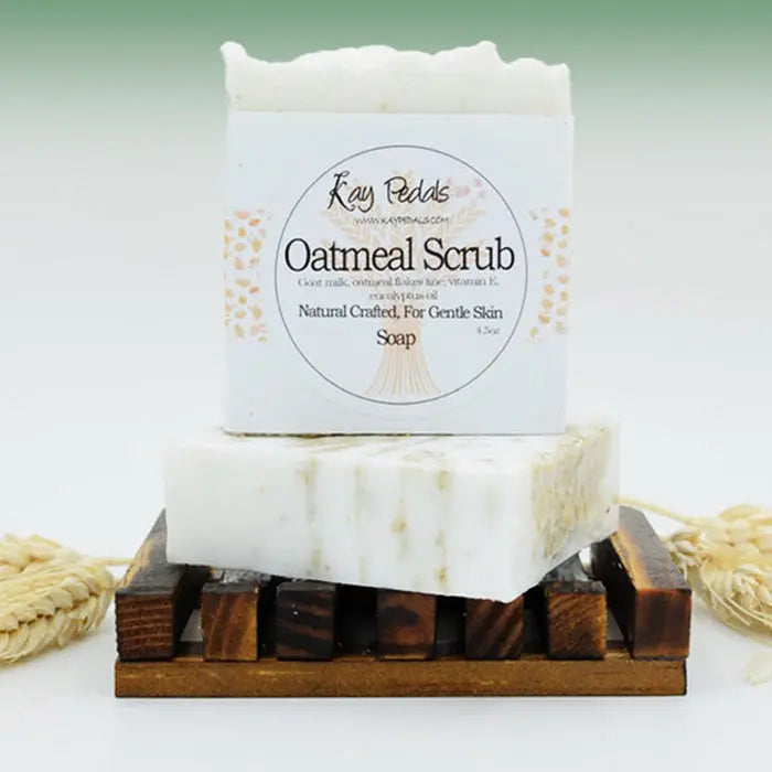 Oatmeal And Peppermint Scrub Natural Crafted Bar Soap 4.5oz