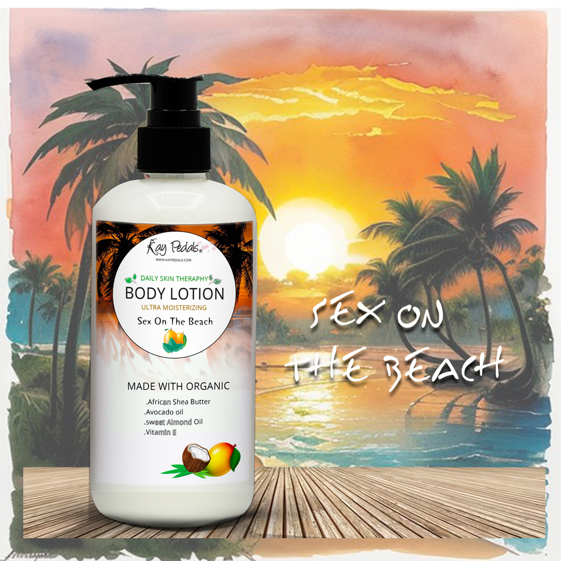 Sex On The Beach Body Lotion | Organic Body Cream | Shea Butter Lotion |  Almond Body Lotion | Fragrance Lotion