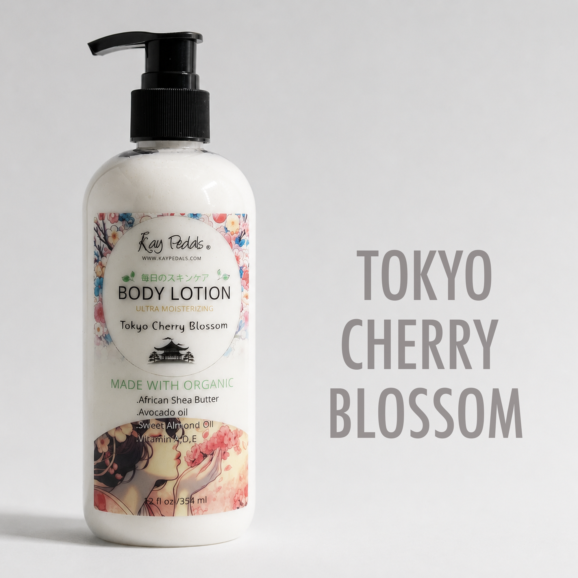 Tokyo Cherry Blossom Natural Organic Body Lotion 12oz