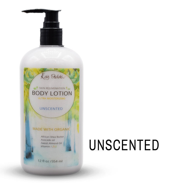 Kay Pedals Organic Body Lotion (Unscented) 12oz - Best body cream and natural face moisturizer