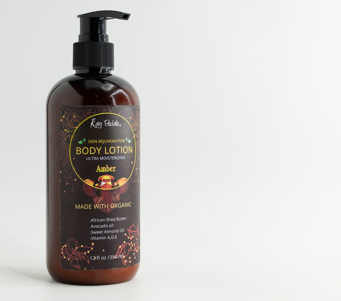 Amber Body Lotion | Organic Body Cream | Shea Butter Lotion | Scented Lotion | Almond Body Lotion | Fragrance Lotion Kay Pedals