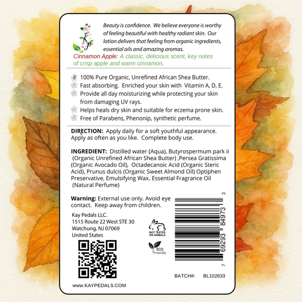 Cinnamon Apple Natural Organic Body Lotion