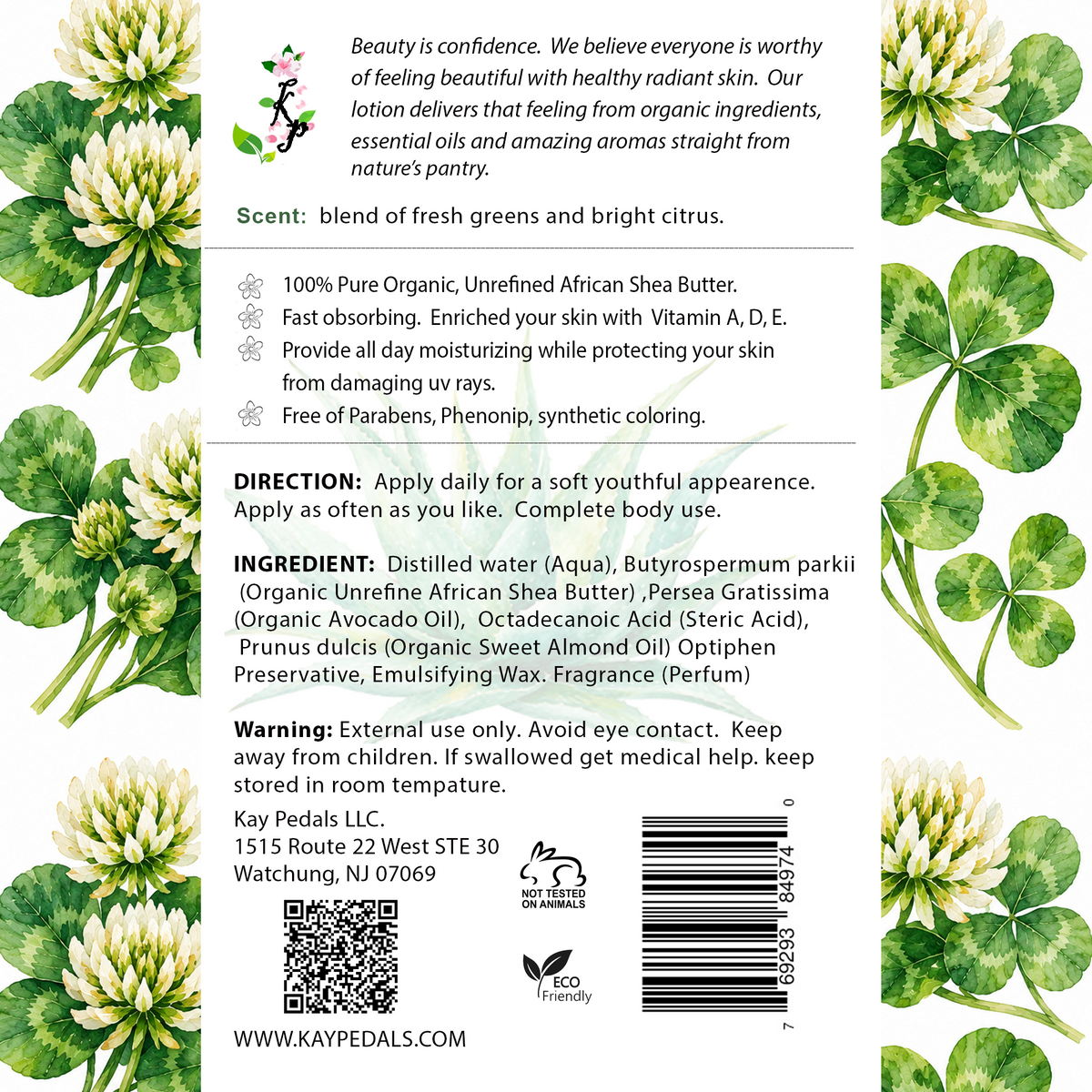Lucky Aloe Natural Organic Body Lotion