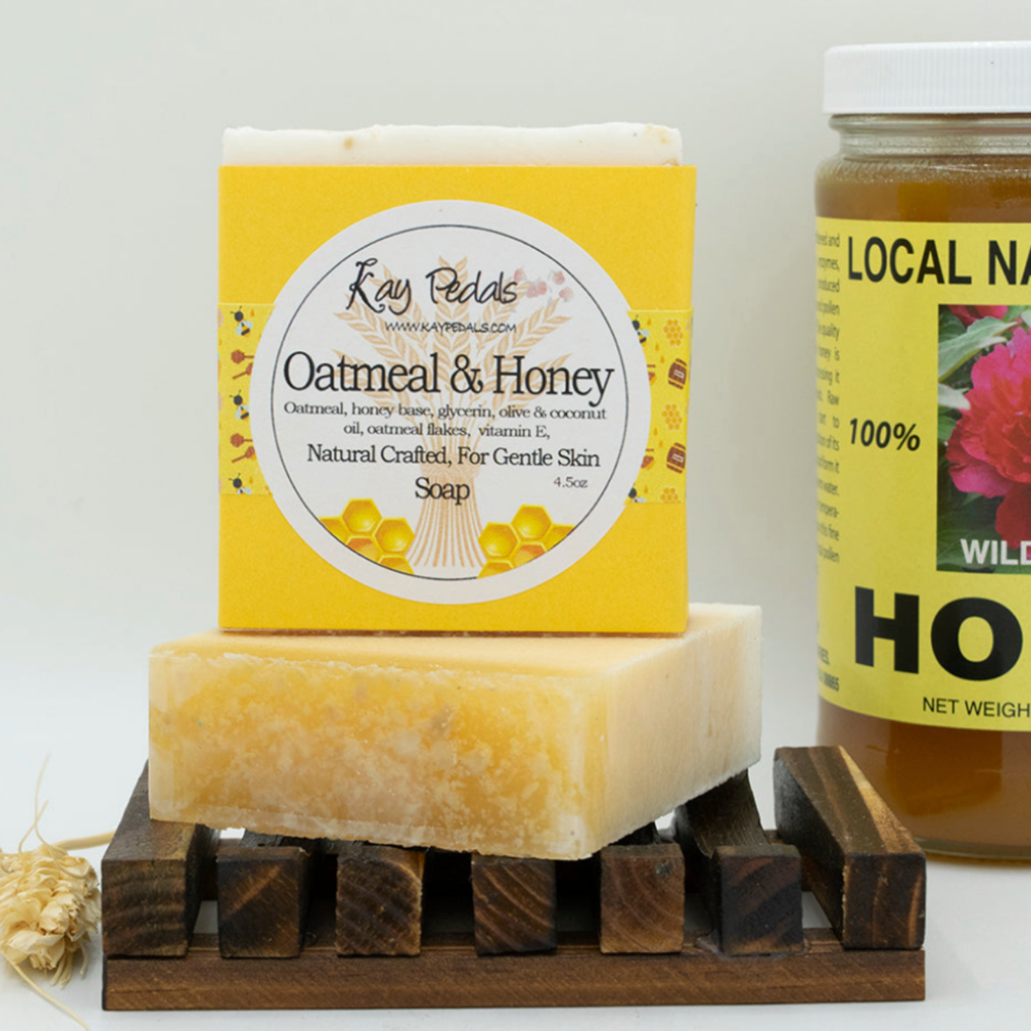 Oatmeal And Honey Natural Crafted Bar Soap 4.5oz Kay Pedals