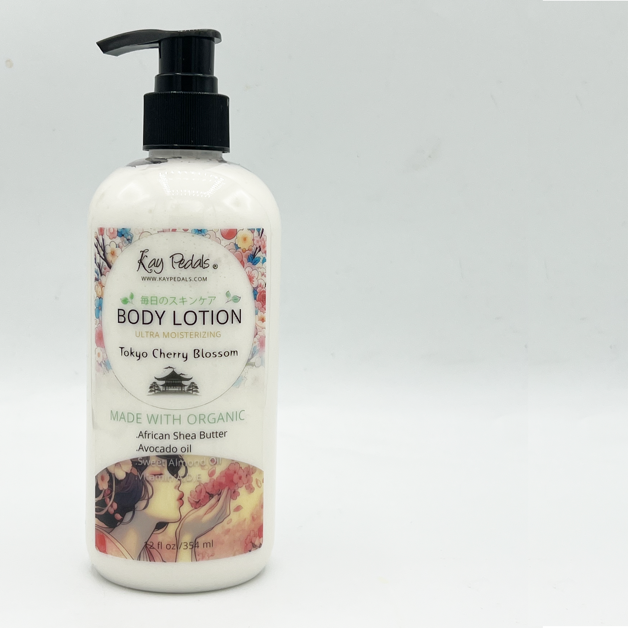 Tokyo Cherry Blossom Organic Body Lotion | Organic Body Cream | Shea Butter Lotion |  Almond Body Lotion | Fragrance Lotion