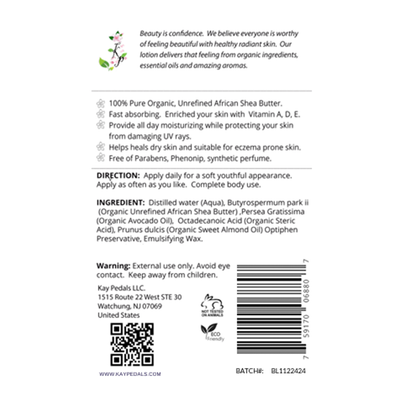 Unscented Natural Organic Body Lotion 12oz