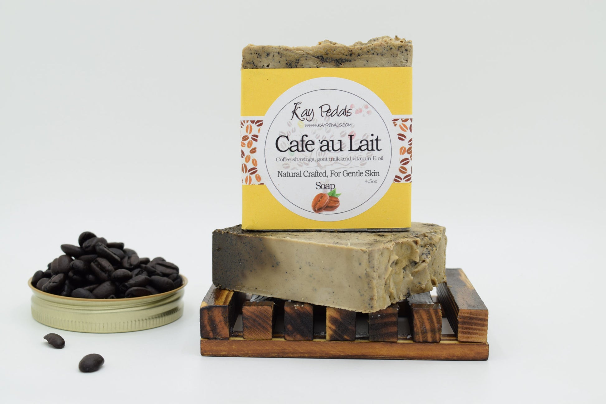 Cafe' au Lait Coffee & Peppermint, Natural Crafted Bar Soap 4.5oz Kay Pedals