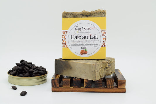 Cafe' au Lait Coffee  & Peppermint, Natural Crafted Bar Soap 4.5oz - Kay Pedals