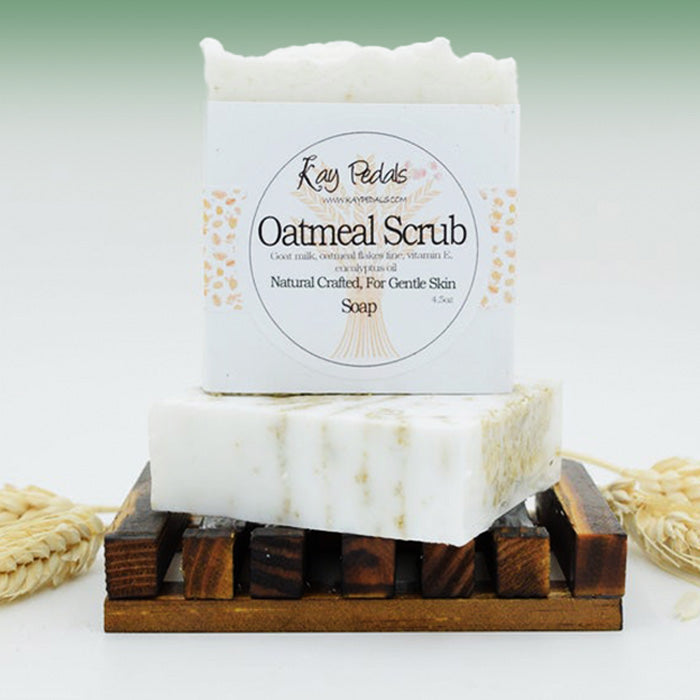 Oatmeal And Peppermint Scrub Natural Crafted Bar Soap 4.5oz - Kay Pedals best natural soap